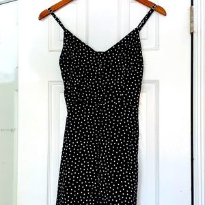 Polka dot satin dress